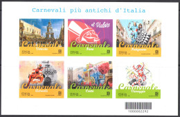 2023 Italia - Repubblica, "Carnevali D'Italia", Foglietto - Nuovo, Tiratura 45.000 Esemplari, MNH** - Blocks & Kleinbögen