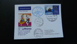 Premier Vol First Flight San Marino To Frankfurt Via Palermo Boeing 737 Lufthansa 2011 - Covers & Documents
