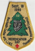 USA  --  BUCKSKIN LODGE  412 L.I.N.Y. THEODORE ROOSEVELT COUNCIL  --  SCOUT, SCOUTISME, JAMBOREE  --  OLD PATCH  -- - Scoutisme