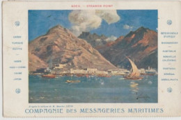 CPA-Aden, Steamer Point, Tableau De Maurice Lévis. Compagnie Des Messageries Maritimes Circulée1907 - Yémen