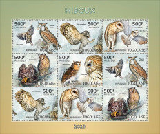 Togo 2023, Animals, Owls, 9val In BF - Owls