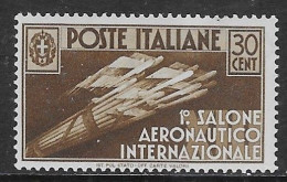 Italia Italy 1935 Regno Salone Aeronautico C30 Sa N.385 Nuovo MH * - Neufs