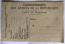 CPA Correspondance Des Armées De La République - Modèle A2 - Vierge - Sonstige & Ohne Zuordnung