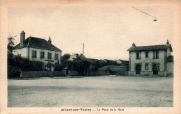 N°3768 W -cpa Aillant Sur Tholon -la Place De La Gare- - Aillant Sur Tholon