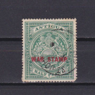 ANTIGUA 1917, SG# 53, ½d Green, War Tax Stamp, Used - 1858-1960 Colonia Británica
