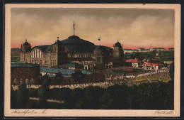 AK Frankfurt-Westend, Festhalle Mit Strassenbahn  - Frankfurt A. Main