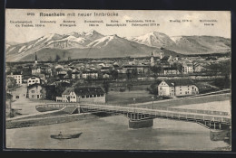 AK Rosenheim, Stadttotale Mit Der Neuen Innbrücke Und Der Bergkette Im Hintergrund  - Rosenheim
