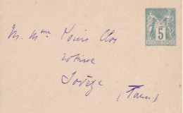 LSC Sge 5c Cachet De Départ Absent Pour Sorèze  1900 Mignonette - Standard Postcards & Stamped On Demand (before 1995)