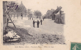 18 - SAINT AMBROIX - VUE DE LA PLACE - EFFETS DE NEIGE - Other & Unclassified