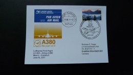 Premier Vol First Flight Miami Frankfurt Airbus A380 Lufthansa 2011 - 3c. 1961-... Cartas & Documentos