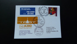 Premier Vol First Flight San Francisco Frankfurt Airbus A380 Lufthansa 2011 (Gandhi UNO Stamp) - 3c. 1961-... Covers