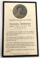 Faire Part De Décès Avec Photo - Madame Germaine DOIREAU 1893-1919 - Librairie Victor Lemiale Tours - Décès