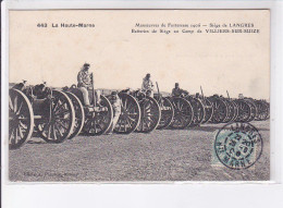 VILLIERS-sur-SUIZE: Manoeuvres De Forteresse 1906, Batteries De Siège Au Camp, Canons - Très Bon état - Autres & Non Classés