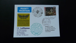 Vol Special Flight Graz Frankfurt For FISA Congress Embraer 190 Lufthansa 2011 (UNO Stamp) - Eerste Vluchten