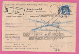 EINZUGSMANDAT AUS WÄDENSWIL, MIT QUITTUNG, NACH ZÜRICH, 1923. - Lettres & Documents