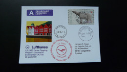 Premier Vol First Flight Bergen Norway To Dusseldorf Bombardier CRJ700 Lufthansa 2011 - Lettres & Documents