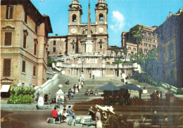 ITALIE - Roma - Trinità Dei Monti - Animé - Carte Postale - Other Monuments & Buildings