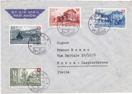 SVIZZERA - BUSTA BY AIR MAIL - VIAGGIATA PER SAMPIERDARENA (GENOVA ) ITALIA 1948 - Sonstige & Ohne Zuordnung