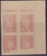 France Variétés  N°515 1f20 Pétain Impression Recto-verso Bloc De 4 Non Dentelé Qualité: Cote: - Cameroon (1960-...)