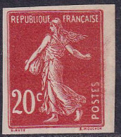 France Variétés  N°139 20c Semeuse Essai En Rouge Qualité:(*) Cote:115 - 1906-38 Semeuse Con Cameo