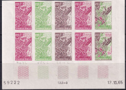 Polynésie Essais De Couleur N°35 uvre Des Cantines Scolaires Bloc De 10 Cdf Daté Qualité:** Cote:450 - Imperforates, Proofs & Errors