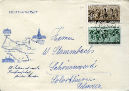 X0703 Germany Ddr,  Cover Circuled 1954 With Cycling  Cyclisme Radfahren Stamps - Cyclisme