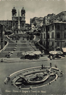 ITALIE - Roma - Piazza Di Spagna E Trinità Dei Monti  - Animé - Parasols Sur Les Marches - Carte Postale - Otros Monumentos Y Edificios