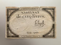 Assignat De 5 Livres Série 14001 - Assegnati