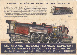 Locomotive Hudson 3-1.102 Compagnie Du Chemin De Fer Du Nord Image Souvenir Découpis ? - Other & Unclassified