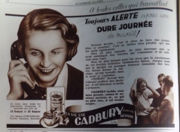 Publicité De Presse ; Aliment Cadbury Pour Dactylos - Art Déco - Advertising