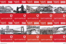 ARMENIA - Bridges Of The World, Set Of 10 Armentel Prepaid Cards 500-1000 AMD, Samples - Armenien