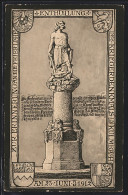 Künstler-AK Kulmbach, Kriegerdenkmal / Siegfriedsäule, Wappen, Enthüllung 1912  - Kulmbach