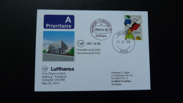 Premier Vol First Flight Aalborg Denmark To Frankfurt Canadair CRJ900 Lufthansa 2015 - Lettres & Documents