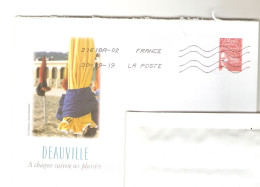 Calvados Deauville A Chaque Saison Ses Plaisirs Repiquage PAP Luquet Oblitéré Plage Parasols - Prêts-à-poster: Repiquages /Luquet