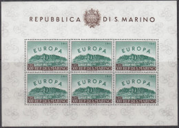 SAN MARINO  700, Kleinbogen, Postfrisch **, Europa CEPT, 1961 - Blocchi & Foglietti