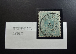 Belgie - Belgique - OPB/COB  N°  45b -  Liggende Leeuw  - 5 C - Blauw/groen -  Herstal - 1895 - 1869-1888 Lying Lion