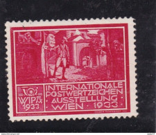 Postman - Austria Wien Vienna / Stamp Exhibition / CINDERELLA LABEL VIGNETTE WIPA 1933 MH* - Ungebraucht