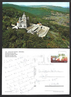 Postal Santuário Sta. Luzia, Viana Do Castelo. Flâmula 'XV Festival Folklore Meadela 1971'. Postcard Sanctuary S.Luzia - Cartas & Documentos