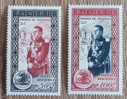 Monaco - YT Aérien N°49, 50 - Avènement Du Prince Rainier III - 1950 - Neuf - Poste Aérienne