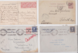 Monaco Monte Carlo Lettre Commerciale Ancienne Hôtel Des Colonies Timbre Entier Postal Carte Postale Lot De 4 Documents - Colecciones & Series