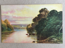 Kunstler Illustrateur - River Landscape With Cows Sunset Moneasa Arad Caransebes 1931 Aviation Stamp - Other & Unclassified