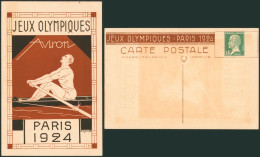 France - CP Commémoratives T.S.C. (B1S1) 15ctm Vert Neuve, Jeux Olympiques Paris 1924 : Aviron. - Ete 1924: Paris