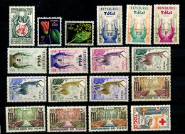 V - TOGO - Année 1958-59 :  N° Y&T 275 à 299 + PA 29 à 33 + Taxe 55 à 61 -  (37 Timbres  Tous NSC **) - Ungebraucht