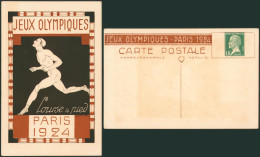 France - CP Commémoratives T.S.C. (B1S1) 15ctm Vert Neuve, Jeux Olympiques Paris 1924 : Courses à Pied. - Sommer 1924: Paris