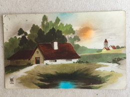 Kunstler Illustrateur - Country House Farm With Church France Edition Bucuresti Constanta 1927 - Autres & Non Classés