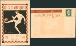 France - CP Commémoratives T.S.C. (B1S1) 15ctm Vert Neuve, Jeux Olympiques Paris 1924 : Rugby. - Sommer 1924: Paris