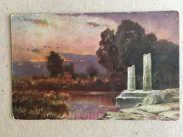 Kunstler Illustrateur - Ancient Temple Column In Ruins Caransebes Avation Stamp Reclama Publicitara Stamp 1931 - Other & Unclassified