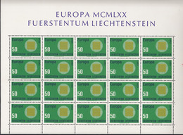 LIECHTENSTEIN 525, Kleinbogen, Postfrisch **,  Europa CEPT:  Flechtwerk 1970 - 1970