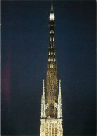 76 - Rouen - Flèche De La Cathédrale Notre-Dame - Vue De Nuit - Carte Neuve - CPM - Voir Scans Recto-Verso - Rouen