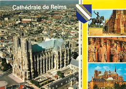 51 - Reims - Cathédrale Notre Dame - Multivues - Blasons - CPM - Carte Neuve - Voir Scans Recto-Verso - Reims